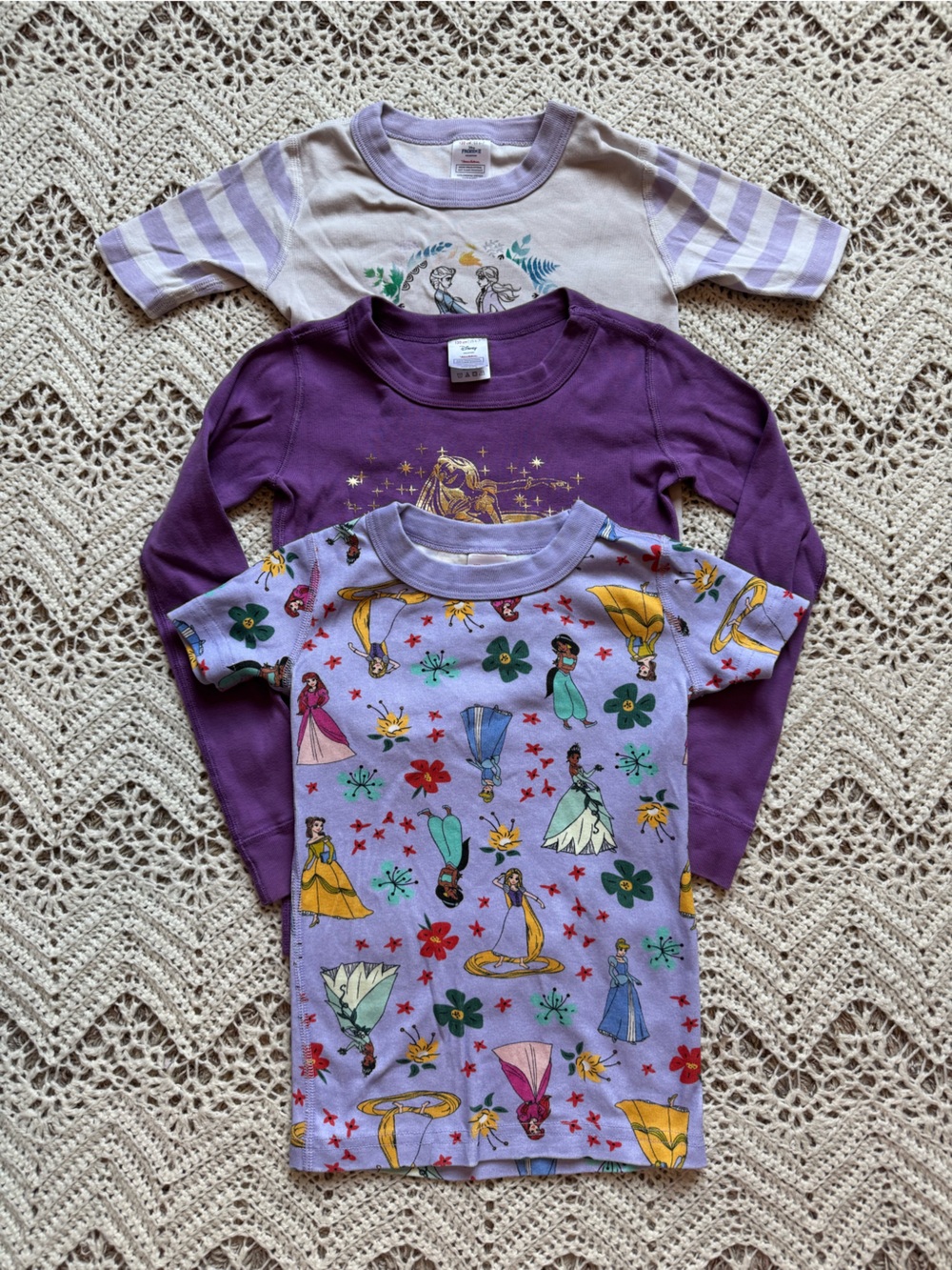 Hanna Andersson Girl Disney Princess Pajama Top Bundle Frozen Tangled Disney